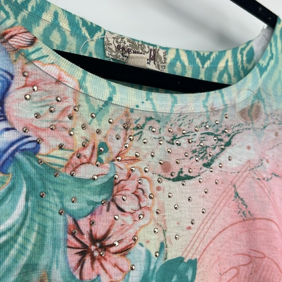 One World | Y2K Babydoll Short Sleeve Top Graphic Fairy Tee Aquarius Size Large - Picture 4 of 10